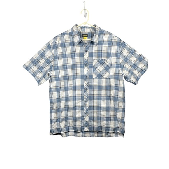 Cabela's Other - Cabelas All Over Vented Men's Blue Short Sleeve Plaid XL Hiking Fishing Shirt
